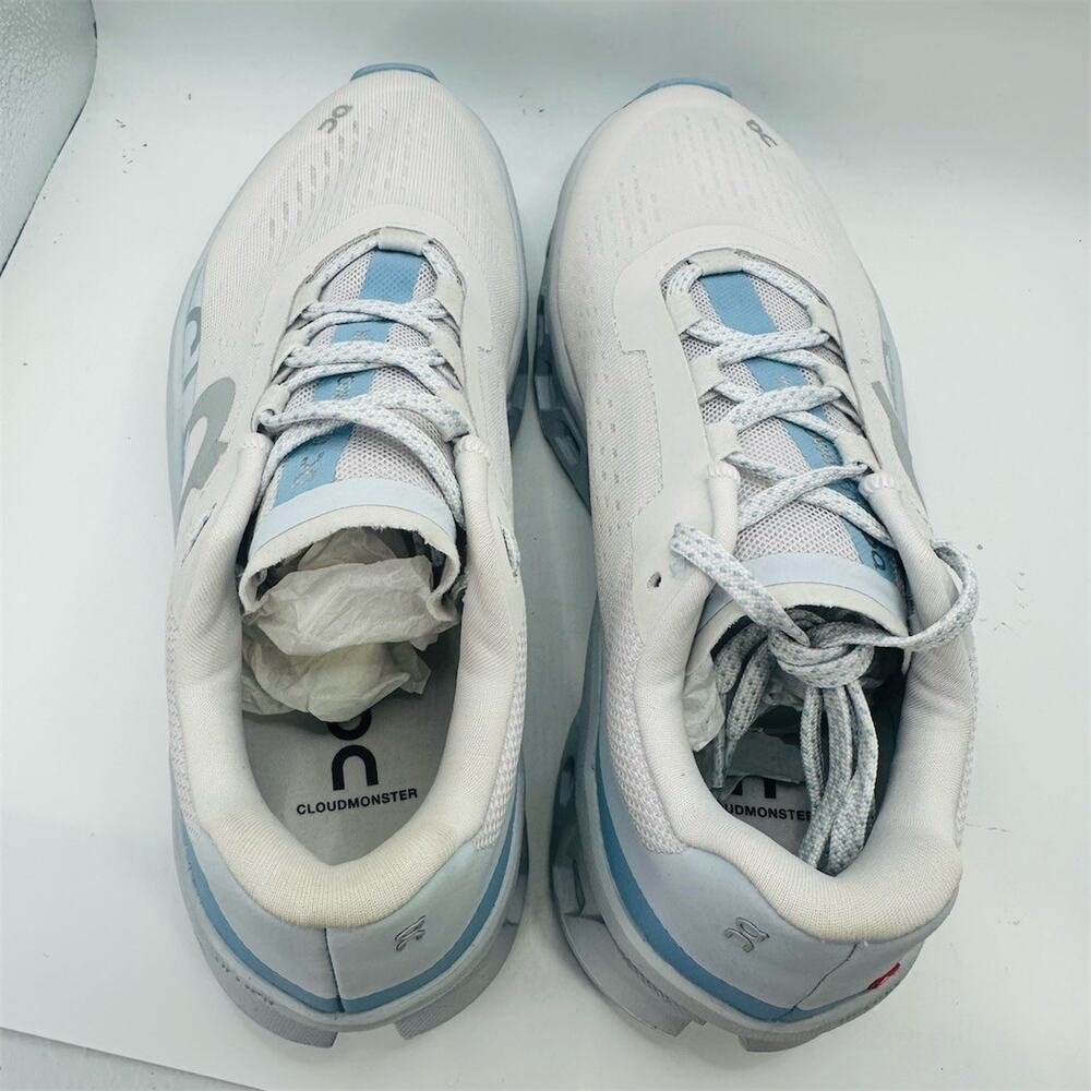 On Running Cloudmonster Women's Running Shoes Frost/Wash White Blue Size 8 - Picture 5 of 9